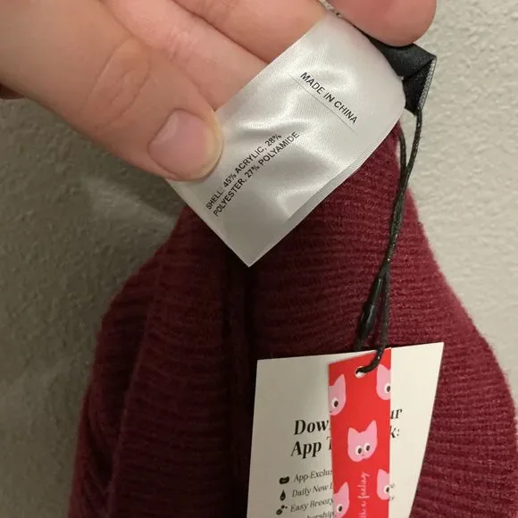 Cider Burgundy Wrap Crop Sweater NWT Size Large Ribbed Knit - Picture 4 of 10